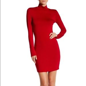 Long sleeved mock neck mini dress